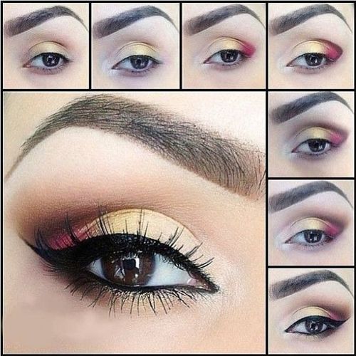 Eye-Makeup-Tutorial-For-Brown-Eyes-With-Pink-and-Yellow-Eyeshadow1