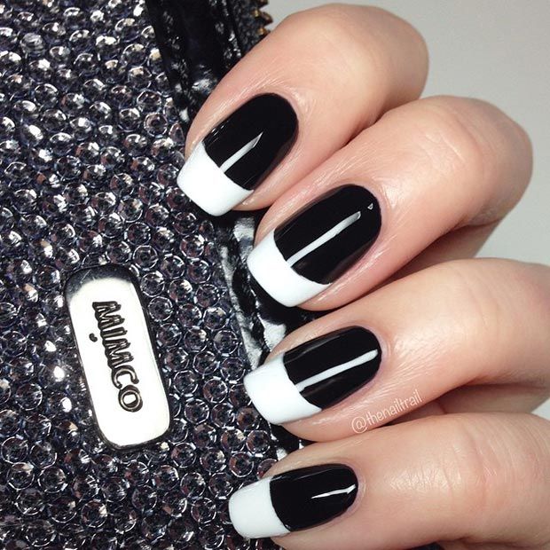 Interesting Black And White Nail Designs 