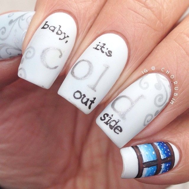 baby it's cold outside nail design