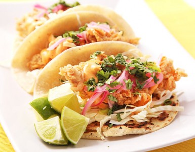 Fiery Fish Tacos with Crunchy Corn Salsa