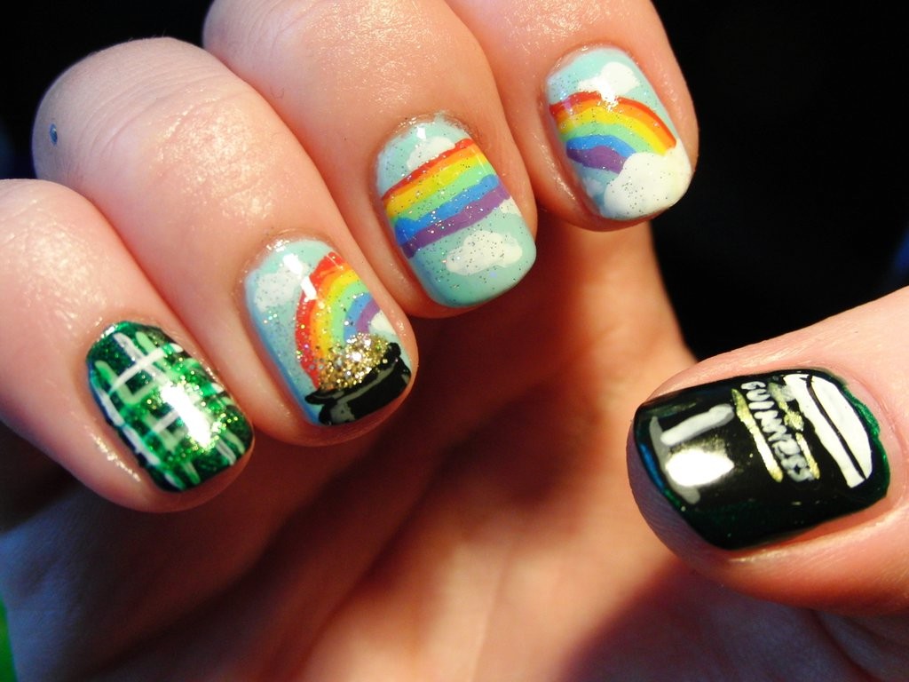 Pot of Gold Nail Art for St. Patrick's Day - wide 6