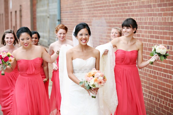 Watermelon Pink Spring bridesmaid dresses