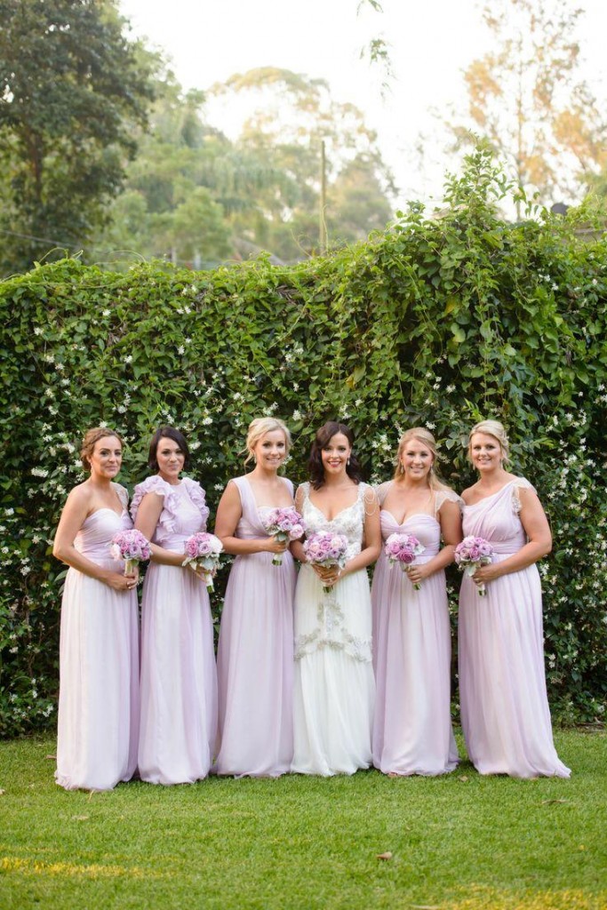 orchid tint Spring bridesmaid dresses