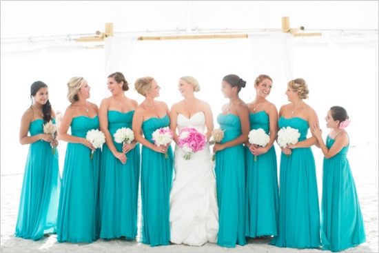 turquoise Spring bridesmaid dresses