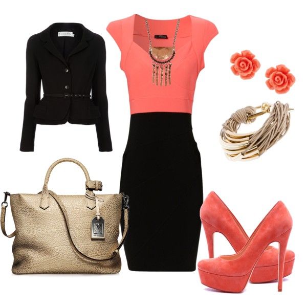 12 Lovely Coral Polyvore Combinations