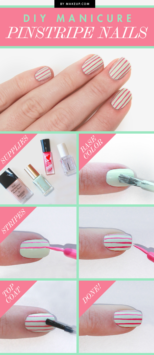 10 Interesting Step-by-Step Striped Nail Tutorials