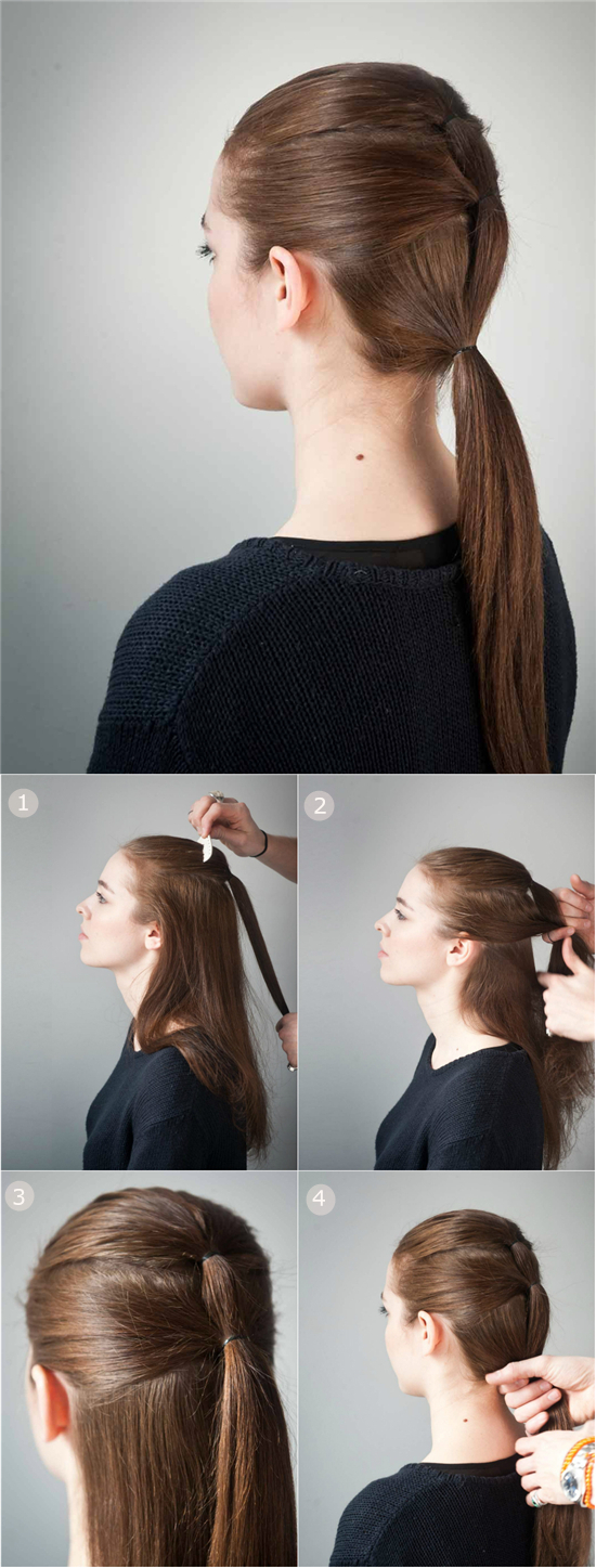triple-ponytail-hairstyle-for-school-with-22-inch-brown-colored-great-hair-extension-for-short-hair