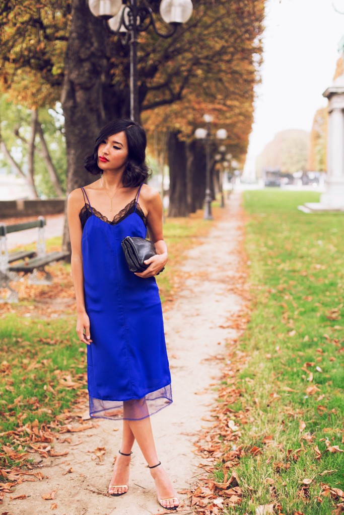 royal blue slip dress